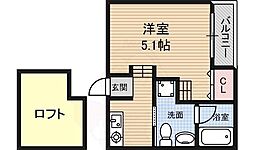 グランビア八千代通 1Kの間取図画像