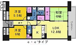 浅香山グリーンマンション 3LDKの間取図画像