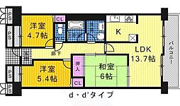 浅香山グリーンマンション 3LDKの間取図画像