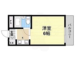 パシフィック堺 ワンルームの間取図画像