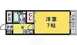 フルレゾン鳳 1Kの間取図画像