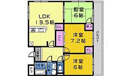 アソルティ 3LDKの間取図画像