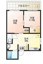 シェモア堺 2DKの間取図画像