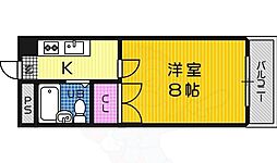 少林寺TKハイツ 1Kの間取図画像
