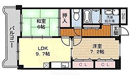 グランシェールS 2LDKの間取図画像