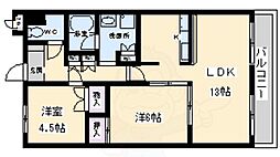 サザンコート石津 2LDKの間取図画像
