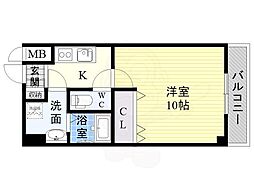TKアンバーフロント中百舌鳥 1Kの間取図画像