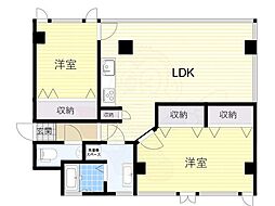 豊崎ビル 2LDKの間取図画像