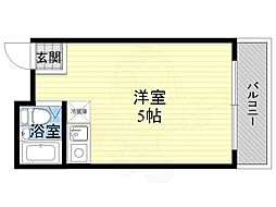 CABIN同心 ワンルームの間取図画像