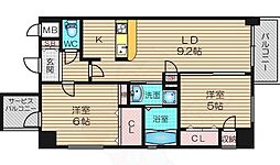 コンフォート大阪天満宮 2LDKの間取図画像