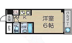 ドミール堺筋本町 ワンルームの間取図画像