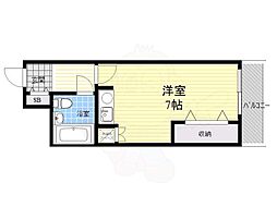 ロータリー天神橋 ワンルームの間取図画像