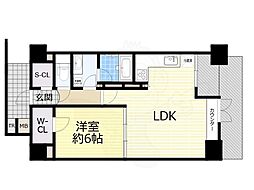 プライムアーバン堺筋本町 1LDKの間取図画像