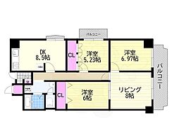 ローレルハイツ大淀1号棟 4階/-