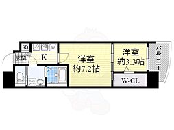 セレニテ堺筋本町プリエ 1LDKの間取図画像