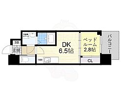 コンフォリア・リヴ北浜淡路町 1DKの間取図画像