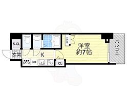 セレニテ谷町四丁目アリエ 1Kの間取図画像