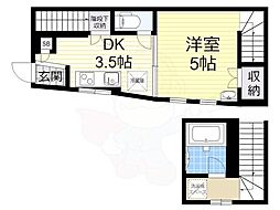 CasaAsteriaフクシマ6 1DKの間取図画像
