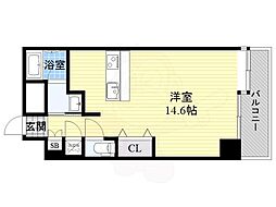 セレニテ梅田北プレミアム ワンルームの間取図画像