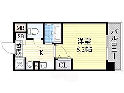 レジュールアッシュ梅田イースト 1Kの間取図画像