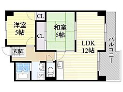 メゾンエルミタージュ 2LDKの間取図画像