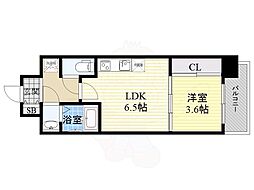 セレニテ北久宝寺 1DKの間取図画像