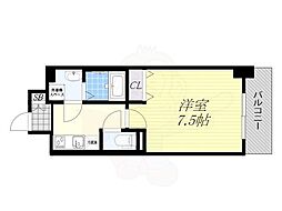 レオンヴァリエ福島野田 1Kの間取図画像