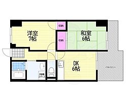 メゾンエルミタージュ 2DKの間取図画像