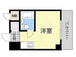 エグゼコート天六 ワンルームの間取図画像