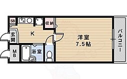 グリーンライフ箕面 1Kの間取図画像