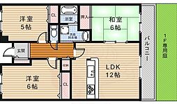サニークレスト常福寺 1階3LDKの間取り