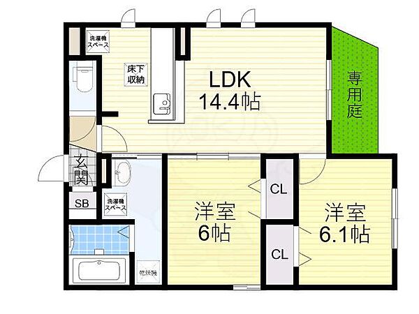 D-residence石橋 ｜大阪府池田市石橋１丁目(賃貸アパート2LDK・1階・60.52㎡)の写真 その2