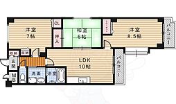 シュロス五月山 3LDKの間取図画像
