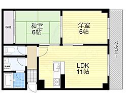 アルカディア2nd 3階2LDKの間取り