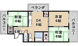 マンション雅2 3階3DKの間取り