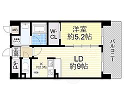 スプランディッド池田呉服町 3階1LDKの間取り