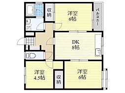 百樂マンション 3DKの間取図画像