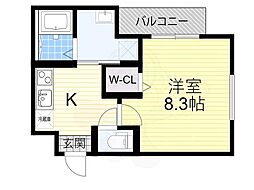 フジパレス池田天神WEST 1Kの間取図画像