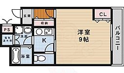 アスティオン城南 1Kの間取図画像
