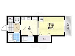 エルドベール 1DKの間取図画像
