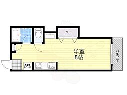 山仁クレハマンション 1Kの間取図画像