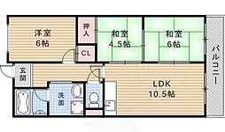 メゾンさつき 3LDKの間取図画像