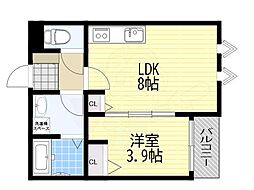kit石橋阪大前 1LDKの間取図画像