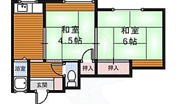 八番館 2DKの間取図画像