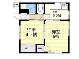 パレス池田住吉 2DKの間取図画像