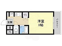 センチュリーショウエイ3 1Kの間取図画像