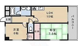 ハイツアメニティ 2LDKの間取図画像