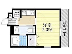 サイデンオークラ 1Kの間取図画像