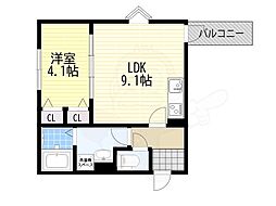 La-Crea池田リーフィア 1LDKの間取図画像