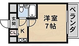 フレグランス箕面 1Kの間取図画像